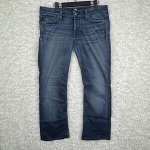 Seven 7 For All Mankind Flynt Jeans Womens Sz 31 x 28 Blue Denim Bootcut Leg Y2K
